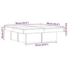 Vidaxl Klubska mizica artisan hrast 90x90x28 cm inženirski les