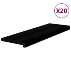 Vidaxl Podloge za stopnice 20 kosov rjave 80x25x2 cm trdna hrastovina