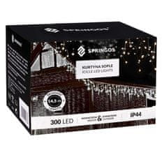 Springos novoletne lučke zavesa 300 LED 6500K 8 funkcij 12 + 2,5m