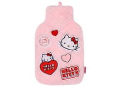 Hello Kitty svetlo roza termofor z mehko prevleko, krznen, velik, naravni kavč 1,75 l 