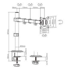 Gembird Namizni nosilec za monitorje MA-D1-01, nagibni, do 32" in 9 kg, črn