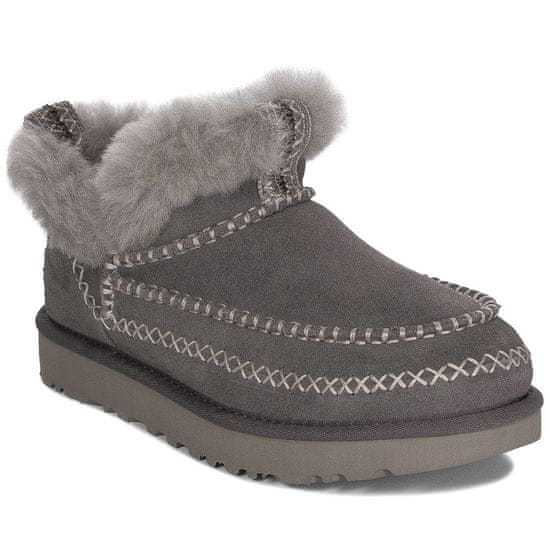 Ugg Australia Škornji elegantni čevlji siva Classic Ultra Mini Alpine Thunder Cloud