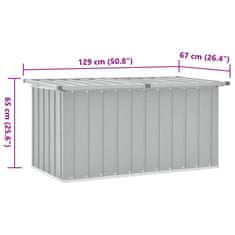 Vidaxl Vrtna škatla za shranjevanje siva 129x67x65 cm