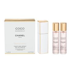 Chanel Coco Mademoiselle 3x20 ml parfumska voda "zasuči in razprši" za ženske