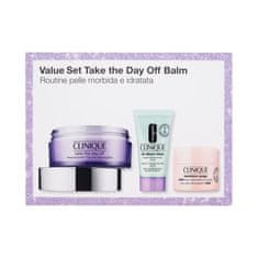 Clinique Take the Day Off Cleansing Balm Set balzam za odstranjevanje ličil Take the Day Off 125 ml + tekoče milo za obraz All About Clean Facial Soap Mild 30 ml + krema za obraz Moisture Surge 100H 15 ml