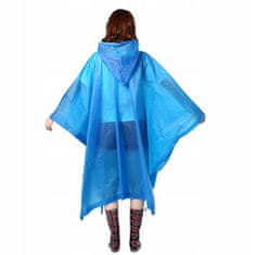 Korbi Pletenica proti dežju s kapuco, Poncho PVC Unisex, modra