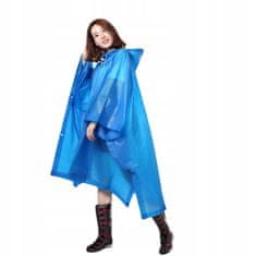 Korbi Pletenica proti dežju s kapuco, Poncho PVC Unisex, modra