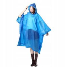 Korbi Pletenica proti dežju s kapuco, Poncho PVC Unisex, modra