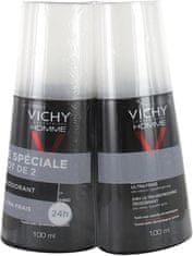 Vichy Homme set deodorantov v spreju (24h Ultra-Refreshing Deodorant) 2 x 100 ml