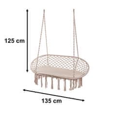 slomart Dvojna gugalnica Štorkljino gnezdo s čopičem bež 240kg