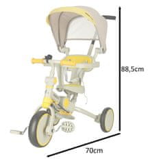 slomart TRIKE FIX V4 tricikel rumeno-siv z nadstreškom