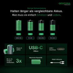 PATONA Premium USB-C 4x CR123A polnilne baterije