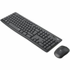 Logitech Tipkovnica in Brezžična Miška Logitech MK295 Črna QWERTY Francoski AZERTY