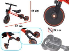 slomart Trike Fix Mini tekaški tricikel 3v1 s pedali rdeča