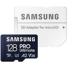 Samsung PRO Ultimate/micro SDXC/128GB/200MBps/UHS-I U3/Class 10/+ Adapter/Blue