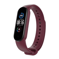 Pašček za uro Xiaomi Mi Band 5, Xiaomi Mi Band 6, Xiaomi Mi Band 7 - bordo rdeč