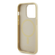 Guess Ovitek iPhone 15 Pro Max - MagSafe - Saffiano - zlat - GUHMP15XPSAHMCB