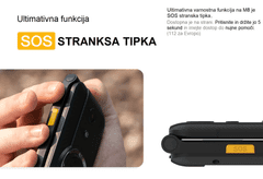 AGM Odporni preklopni telefon na tipke Flip M8 (4G) DS, IP68/IP69K/MIL-STD-810H, črn