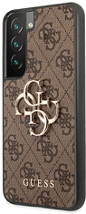 Guess GUHCS23FE4GMGBR silikonski ovitek za Samsung Galaxy S23 FE - rjav z zlatim logom