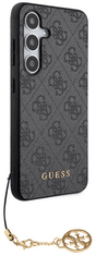 Guess GUHCS24SGF4GGR ovitek za Samsung Galaxy S24 5G - siv z obeskom