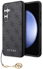 Guess GUHCS24SGF4GGR ovitek za Samsung Galaxy S24 5G - siv z obeskom