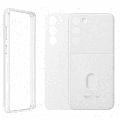 Samsung Original ovitel Frame Cover EF-MS916CTE za Galaxy S23 Plus 5G - prozoren bumper s steklom zadaj ali za kartico