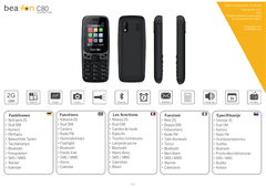 Beafon C80 telefon na tipke - črn