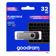 USB KLJUČ 32GB USB 3.2 gen 1 za shranjevanje podatkov črno srebrn