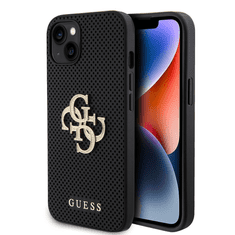 Guess GUHCP13MPSP4LGK silikonski ovitek za iPhone 13 - perforiran črn