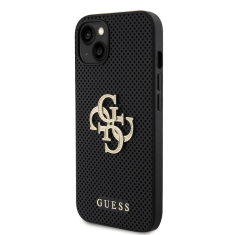 Guess GUHCP13MPSP4LGK silikonski ovitek za iPhone 13 - perforiran črn