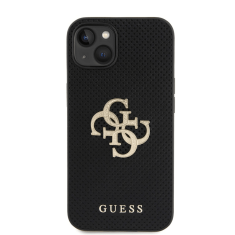 Guess GUHCP13MPSP4LGK silikonski ovitek za iPhone 13 - perforiran črn