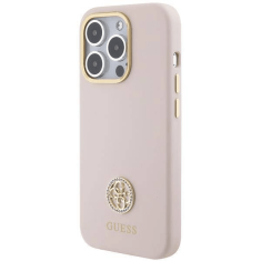 Guess GUHCP15LM4DGPP silikonski ovitek za iPhone 15 Pro - roza