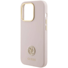 Guess GUHCP15LM4DGPP silikonski ovitek za iPhone 15 Pro - roza