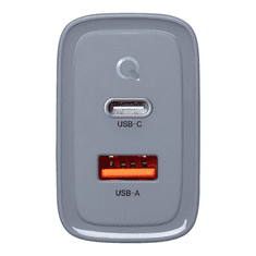 Adapter hišni polnilec MicroGrid QC 45W vhod 1x USB A in 1x Type C - Original (EU Blister) siv