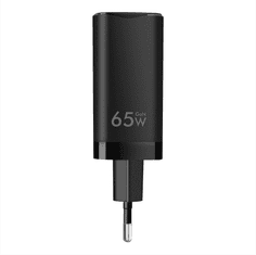 Adapter hišni polnilec FlashBang Gun QC 65W vhod 1x USB A in 2x Type C - Original (EU Blister) črn