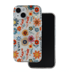 Onasi Silikonski ovitek Hippie Flower za iPhone 16 Plus - oranžen