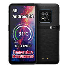 AGM Odporni pametni telefon X6 5G 8GB/128GB DS Android 14, Kamera 50MP dual AI - črn