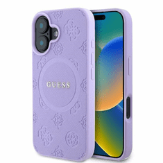 Guess Originalni ovitek GUHMP16SPSAPSMEU za iPhone 16 - MagSafe - Saffiano - vijola