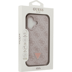 Guess Originalni ovitek GUHCP16SP4TDPP za iPhone 16 - Leather - roza