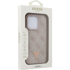 Guess Originalni ovitek GUHCP16LP4TDPP za iPhone 16 Pro - Leather - roza