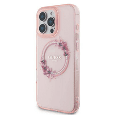 Guess Originalni ovitek GUHMP16XHFWFCP za iPhone 16 Pro Max - MagSafe - Flower - roza