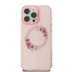 Guess Originalni ovitek GUHMP16LHFWFCP za iPhone 16 Pro - MagSafe - Flower - roza