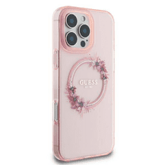 Guess Originalni ovitek GUHMP16LHFWFCP za iPhone 16 Pro - MagSafe - Flower - roza