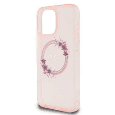 Guess Originalni ovitek GUHMP16XHFWFCP za iPhone 16 Pro Max - MagSafe - Flower - roza