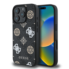 Guess Originalni ovitek GUHMP16XP4PWPK za iPhone 16 Pro Max - MagSafe - Stamp - PU - črn