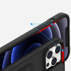 Onasi Lens Cover silikonski ovitek zaščita za iPhone 16 Plus - črn