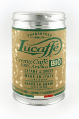 Lucaffé Kava v zrnu, Crema Caffe Bio, 250 g v pločevinki