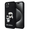 Karl Lagerfeld Originalen ovitek iPhone 15 6.1 - Full Bodies 3D - črna trda zaščita - KLHCP15S3DRKCNK