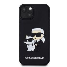 Karl Lagerfeld Originalen ovitek iPhone 15 Plus 6.7 - Full Bodies 3D - črna trda zaščita - KLHCP15M3DRKCNK