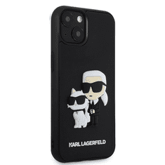 Karl Lagerfeld Originalen ovitek iPhone 15 6.1 - Full Bodies 3D - črna trda zaščita - KLHCP15S3DRKCNK